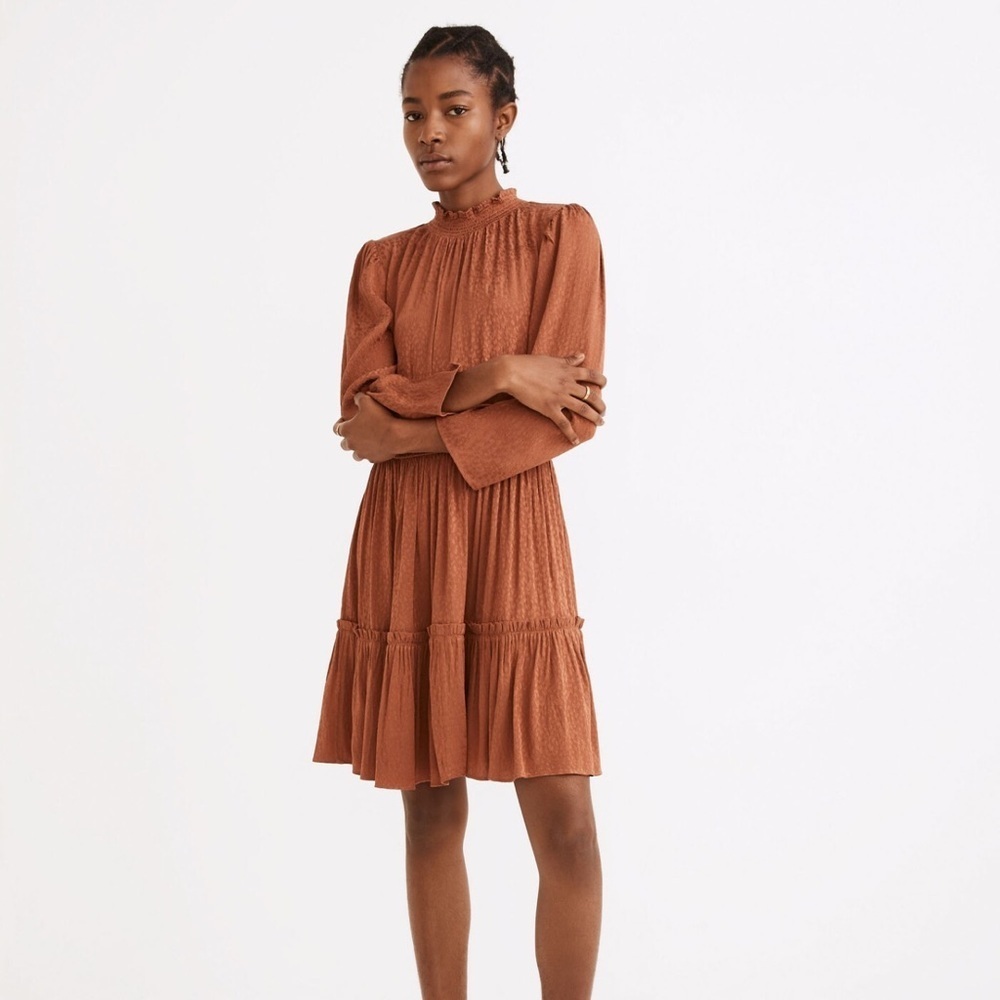 Madewell Eco friendly cheetah print jacquard shiny fabric knee length mini NWT